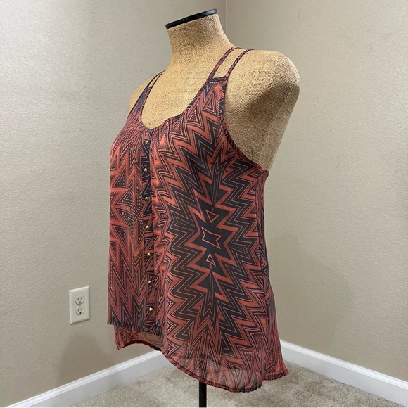 DayTrip Strappy Sheer Tank Tops Lot 2 Women’s Size Medium Blue/Orange Polyeste - Picture 13 of 15